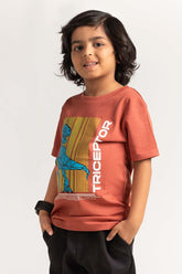 Rust Toddler Boy Knit Printed Tee TB-TS-SS24-034